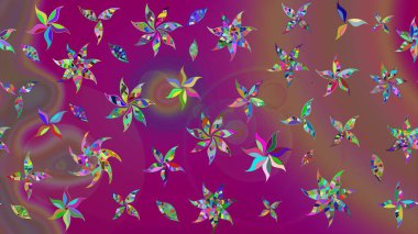 Parmak izi, kumaş, duvar kâğıdı, tekstil için raster dokusu. Renkli grunge soyut arkaplanı sütun çiçekleri ile zenginleştirir. Nakış desenli çiçek deseni..