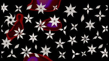 Çiçekli karalama şeklinde Raster çiçek deseni. Nazik, narin çiçek arkaplanı. Siyah renkte çiçekler.