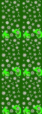 Raster. Düz Çiçek Elementleri Tasarımı. Renkli Bahar Teması çizim şablonu.