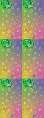 Robot resim. Raster illüstrasyonu. Küçük çiçekte sevimli çiçek deseni var..