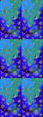 Ultraviyole kumaş deseni. Raster illüstrasyonu. Organik motif arka planı. Çizim deseni.