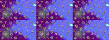 Küçük çaplı çiçeklerdeki basit şirin desenler. Tekstil veya kitap kapakları, imalat, duvar kağıtları, baskı, hediye paketi ve yapıştırma kitabı için çiçek eskizi geçmişi. Raster illüstrasyonu.