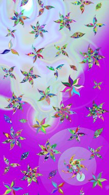 Sevimli çiçek raster deseni. Renkli Yaz Temalı eskiz kalıbı. Düz Çiçek Elementleri Tasarımı. Tarafsız renklerde çiçekler.