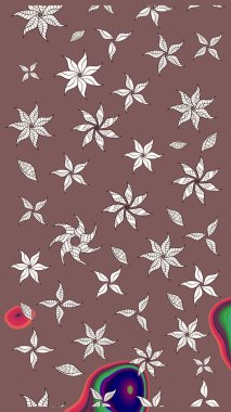 Çocuk stili. Düz Çiçek Elementleri Tasarımı. Renkli Bahar Teması eskiz kalıbı. Çiçekli çizim raster arkaplanı.