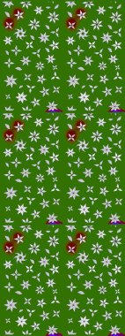 Renkli Bahar Teması eskiz kalıbı. Asya tekstil tarzında. Güzel kumaş deseni. Düz Çiçek Elementleri Tasarımı. Çiçek desenli çizim. Raster illüstrasyonu.