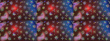 Raster illüstrasyonu. Çiçek desenli çizim. Kahverengi renkli Asyalı tekstil.