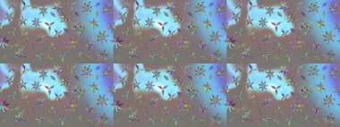 Raster illüstrasyonu. Güzel kumaş deseni. Bahar çiçekli güzel bir çiçek deseni..