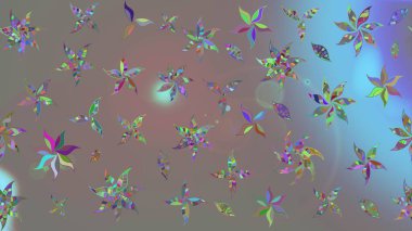 Düz Çiçek Elementleri Tasarımı. Gri renkli çiçekler. Güzel çiçek deseni. Renkli Bahar Teması çizim şablonu.