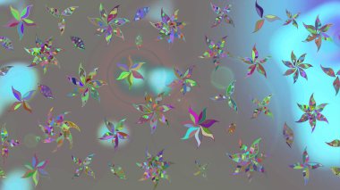 Renkli çizim kalıbı. Çiçek arkaplan. Çiçek duvar kâğıdı. Raster illüstrasyonu. Gri renkli şirin tekstil.