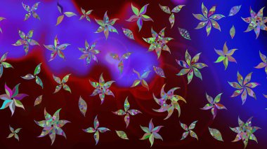 Kahverengi renkli güzel bir tekstil. Raster illüstrasyonu. Suluboya çiçekli çiçek deseni.