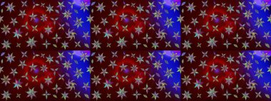 El çizimi çiçekli soyut çizim kalıbı. Kahverengi renkli çiçekler. Raster illüstrasyonu.