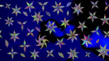 Moda baskıları için zarif bir şablon. Küçük renkli çiçekler. Çiçekli bahar çiçekleri. Motley illüstrasyonu. Küçük çiçekte şirin desenler.