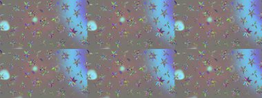 Suluboya çiçekli çiçek deseni. Gri renkli Asya tekstili. Raster illüstrasyonu.