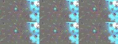 Renkli Bahar Teması eskiz kalıbı. Raster illüstrasyonundaki çiçek desenli çizim. Güzel kumaş deseni. Düz Çiçek Elementleri Tasarımı.