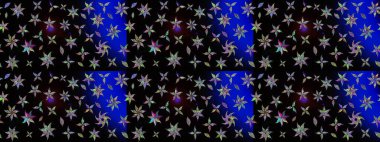 Raster illüstrasyonu. Şirin çiçekli eskiz deseni ve siyah renkli yapraklar, suluboya çiçek deseni, duvar kağıdı, kart veya kumaş için fayanslı.