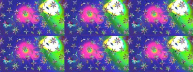 Küçük çiçekteki sevimli çiçek deseni. Mavi renkte çiçekler.