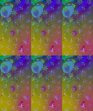 Yeşil renkli çiçekler. Raster düz çiçek çizim deseni. Tasarım hediye paketi, tebrik kartları, posterler ve afiş tasarımı.