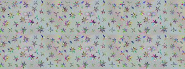 Raster Moda kumaş deseni. Şirin çiçekler. Çizgi çizimi deseni.