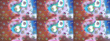 Düz Çiçek Elementleri Tasarımı. Tarafsız renklerde çiçekler. Renkli Bahar Teması eskiz kalıbı. Raster illüstrasyonunda çiçek deseni çizimi.