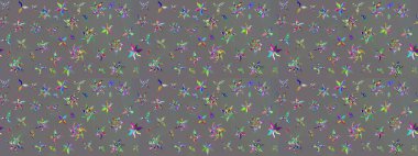 Arkaplan dokusu, duvar kağıdı, çiçek temalı gri renkler. Soyut etnik raster çizim kalıbı. Kabile sanatı boho baskısı, klasik çiçek arkaplanı.