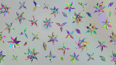 Raster illüstrasyonu. Çiçek deseni. Chichi 'nin kumaş kalıbını çiz. Renkli Bahar Teması eskiz kalıbı. Düz Çiçek Elementleri Tasarımı.