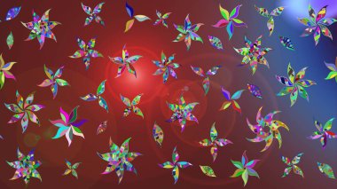 Raster illüstrasyonu. Küçük çaplı çiçeklerdeki basit şirin desenler. Tekstil veya kitap kapakları, imalat, duvar kağıtları, baskı, hediye paketi ve yapıştırma kitabı için çiçek eskiz geçmişi.