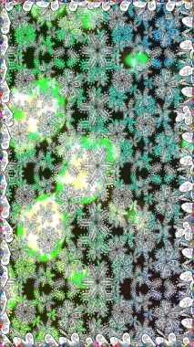 Asya tekstil tarzında. Kusursuz çiçek deseni. Raster illüstrasyonu. Gri renkli çiçekler. Raster illüstrasyonu.