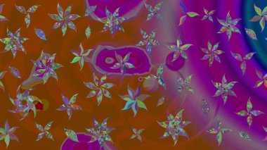 Kahverengi renkte yaz çiçekleri. Raster deseni. Küçük çiçekteki sevimli çiçek deseni. Raster illüstrasyonu.