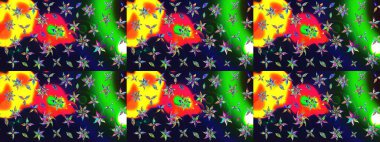 Süslü kumaş deseni. Çiçekli çiçek deseni, suluboya. Raster deseni.