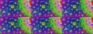 Çizim kalıbı. Raster illüstrasyonu. Ultraviyole kumaş deseni. Organik motif arkaplanı.