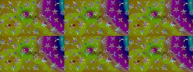 Çiçekli eskiz deseni. Suluboya çizimi. El çizimi. Yeşil renkte çiçekler.