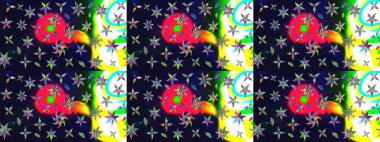 Kumaş, duvar kağıdı ve kağıt üzerine baskı yapmak için gelişen arka plan. Eski usul küçük çiçekli şirin bir eskiz deseni. Raster illüstrasyonu. Moda arka planında parlak buketler.