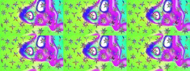 Çiçekli el çizimi çizimi deseni. Modern gelişim yeşil raster arka plan duvar kâğıdı illüstrasyon klasik çizgili iz sürme desenli çiçekler, çiçekli süsler.