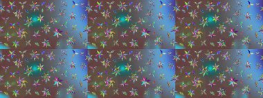 Çiçek kompozisyonu. Doğa. Çiçek arkaplan. Küçük çiçekte güzel bir desen var. Çiçek kolajı. - Kahverengi çiçekler. Raster deseni.