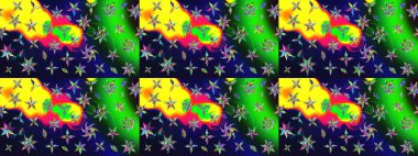 Raster illüstrasyonundaki çiçek desenli çizim. Raster illüstrasyonu. Güzel kumaş deseni. Gri renklerde.