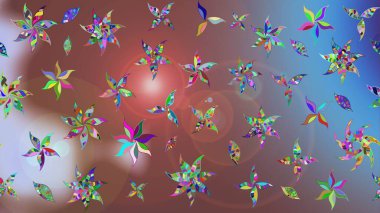 Çiçekli zambakların eskiz geçmişi. Parlak çiçekli kolaj çiçekleri kahverengi. Çiçek tasarımı için inanılmaz kolaj cennet tarzı..