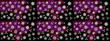 Renkli Yaz Temalı eskiz kalıbı. Raster Illustrasyon 'daki Çiçek Deseni' nin son moda çizimi. Siyah renkli çiçekler. Düz Çiçek Elementleri Tasarımı.