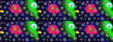 Güzel kumaş deseni. Bahar çiçekleriyle güzel bir çiçek deseni çizmişsin. Raster illüstrasyonu.