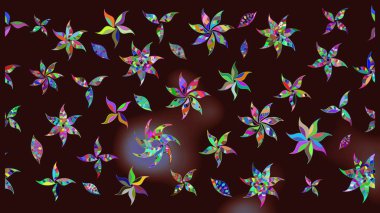 El yapımı çiçek ve bitki koleksiyonu. Eskiz tarzı kahverengi renklerde. Raster illüstrasyonu. Şirin karalamalı çiçek desenli çizim. Raster illüstrasyonu.