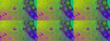 Raster hisseleri. Suluboya, elle çizilmiş. Çiçekler yeşile. Taslak arkaplan deseni.