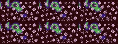 Çiçek kolajı. - Kahverengi çiçekler. Doğa. Raster deseni. Çiçek kompozisyonu. Çiçek arkaplan. Küçük çiçekte güzel desen var..