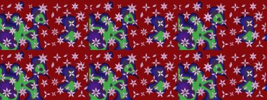 Çiçekli güzel suluboya desen. Kırmızı renklerde. Raster illüstrasyonu.