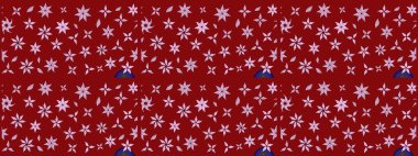 Renkli Bahar Teması eskiz kalıbı. Düz Çiçek Elementleri Tasarımı. Kırmızı renkte çiçekler. Sevimli çiçek raster deseni.