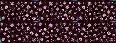 Kahverengi renkli etnik çiçeklerin olduğu zarif bir eskiz modeli. Asya Tekstil 'inde Raster Çiçek İllüstrasyonu.