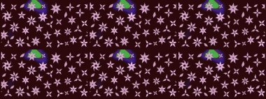 Raster illüstrasyonu. Egzotik çiçekler, kahverengi renklerde botanik, parlak, klasik bir doğa. Klasik tropikal doğal elementlerin suluboya seti.