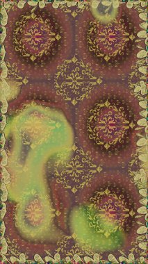 Raster illüstrasyonu. Güzel kumaş deseni. Asya tekstil tarzında. Kusursuz çiçek deseni. Renkli Bahar Temalı Kusursuz Arkaplan. Düz Çiçek Elementleri Tasarımı.