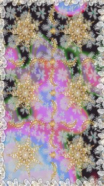 Barok tarzında kusursuz bir doğulu süsü. Raster geleneksel altın pürüzsüz desen gri renklerde.