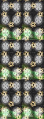 Raster illüstrasyonu. Kar taneleri koleksiyonu. Güzel bir kış süsü. Raster grisi, nötr ve yeşil kar tanelerinden izole edilmiş..