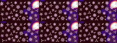 Raster illüstrasyonu. Güzel kumaş deseni. Bahar çiçekli güzel bir çiçek deseni..