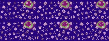 Raster deseni. Çiçekli çiçek deseni, suluboya. Süslü kumaş deseni.